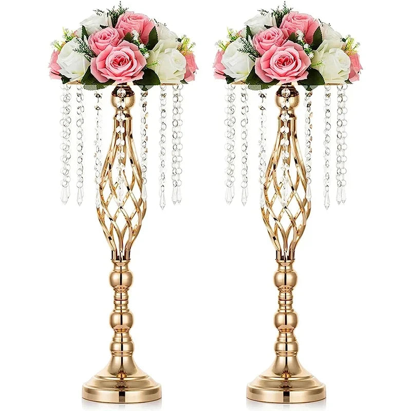 49/53cm Tall Crystal Candle Flower Holder Centerpiece Candle Holder Road Lead Flowers For Wedding Hotel Dining Table Party Decor