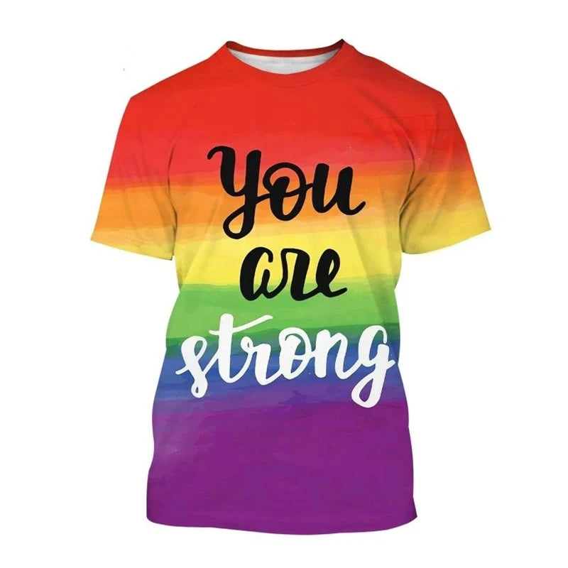 Full Print Happy Pride Day T Shirt For Men Fashion LGBT Graphic Tee Shirts New In Tops & Tees Women Oversized Funny Tshirt Tops