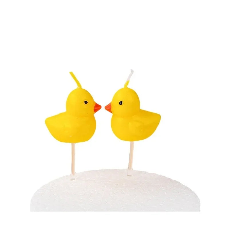 3pcs/set Yellow Duck Candles Birthday Candles Creative Cute Birthday Decoration Candles Children's Day Decorations