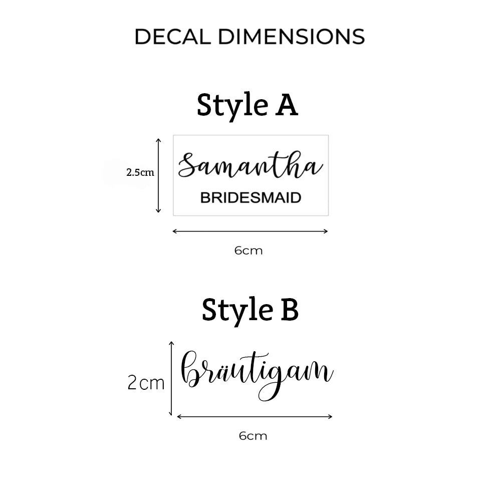 Personalized Wedding Hanger Sticker With Name Bridal Party Decal Custom Hanger Decal Bridesmaid Maid of Honour Gifts