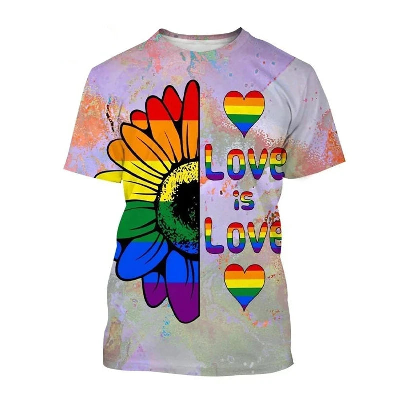Full Print Happy Pride Day T Shirt For Men Fashion LGBT Graphic Tee Shirts New In Tops & Tees Women Oversized Funny Tshirt Tops