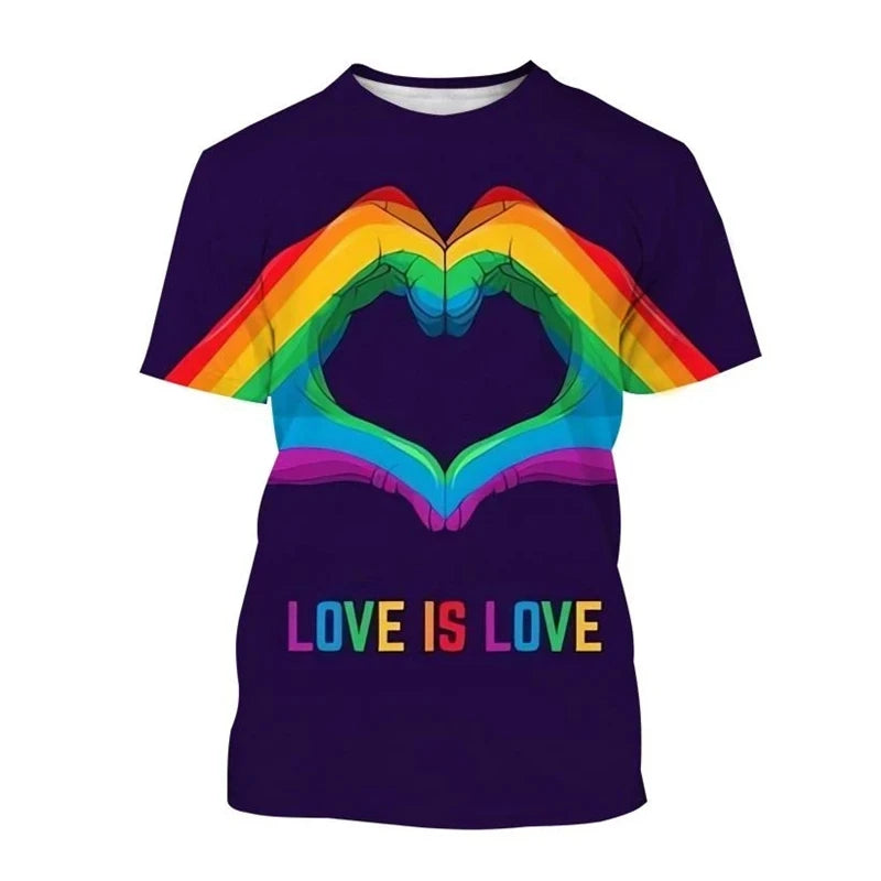 Full Print Happy Pride Day T Shirt For Men Fashion LGBT Graphic Tee Shirts New In Tops & Tees Women Oversized Funny Tshirt Tops