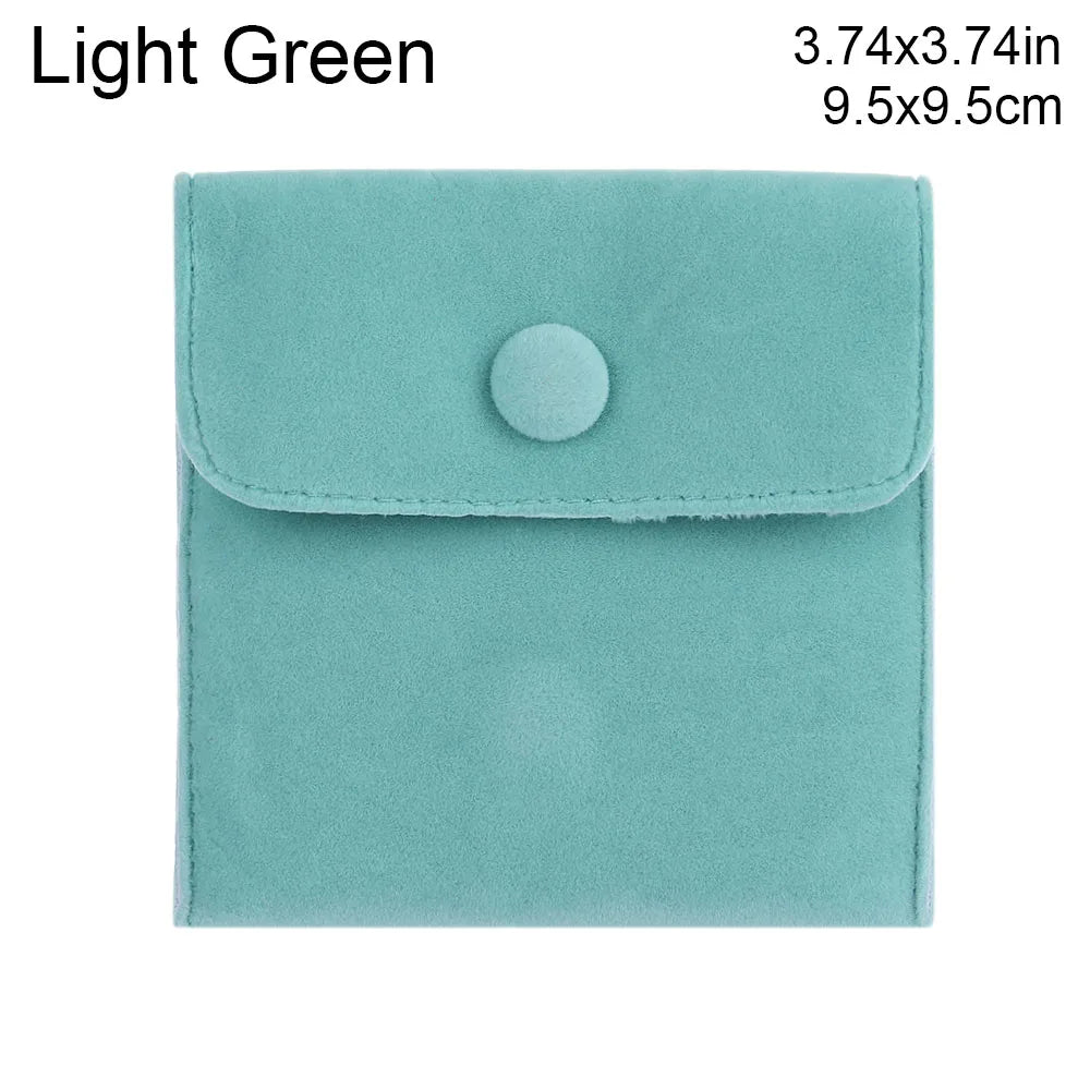 1 Pcs Dust Protect Portable Soft Velvet Gift Jewelry Bag Snap Button Packaging Bag Necklace Earrings Bracelet Ring Storage Pouch