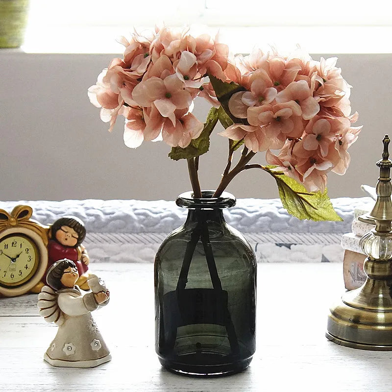 1 Bundle Silk Hydrangea Autumn Vase for Home Decor Valentine's Day Wedding Bridal Bouquet Wall Setting Artificial Flowers Cheap