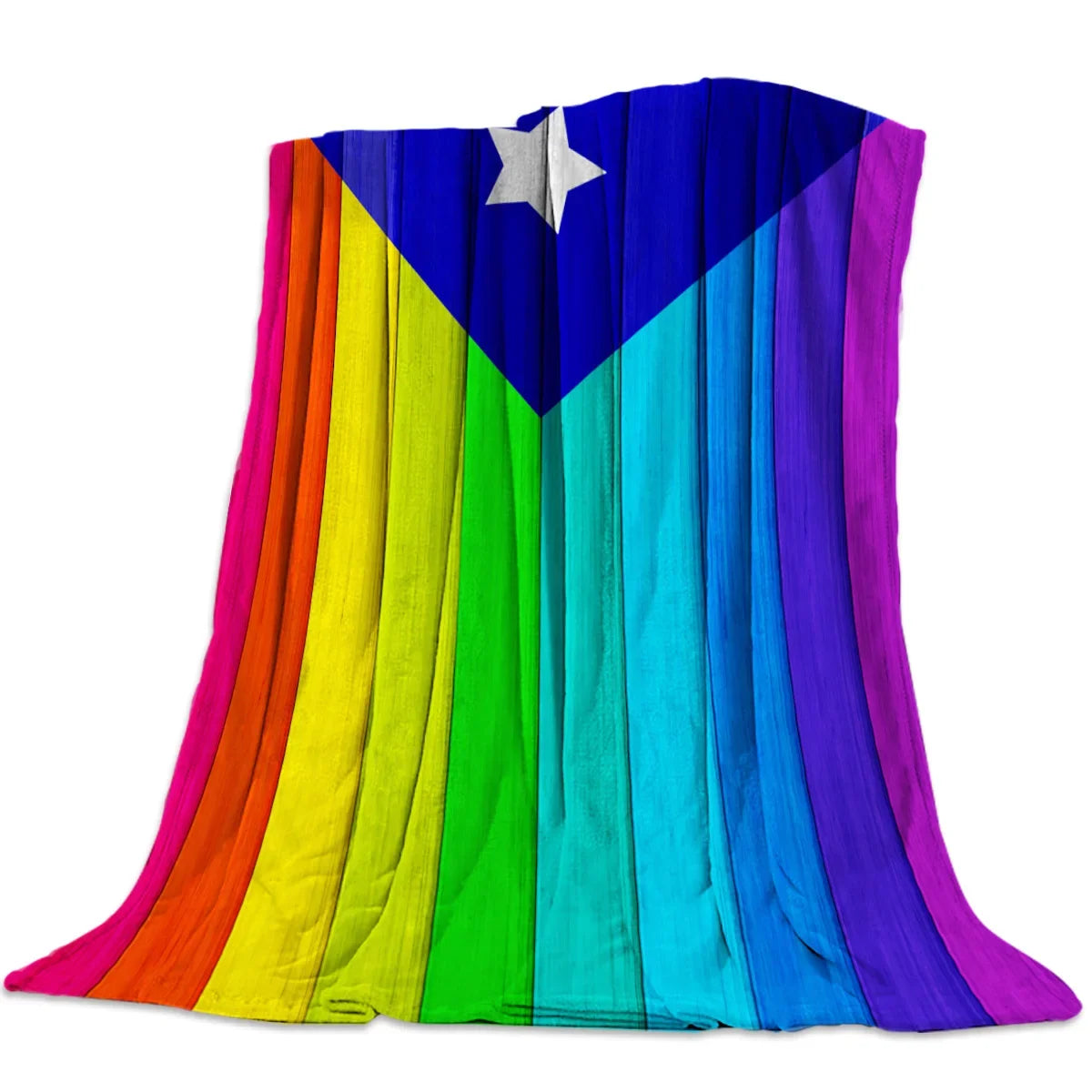 Flannel Blankets Colorful Stripe Lgbt Pride Rainbow Blanket Cushion Warm Throws on Sofa Bed Home Bedspread Travel Fleece Blanket