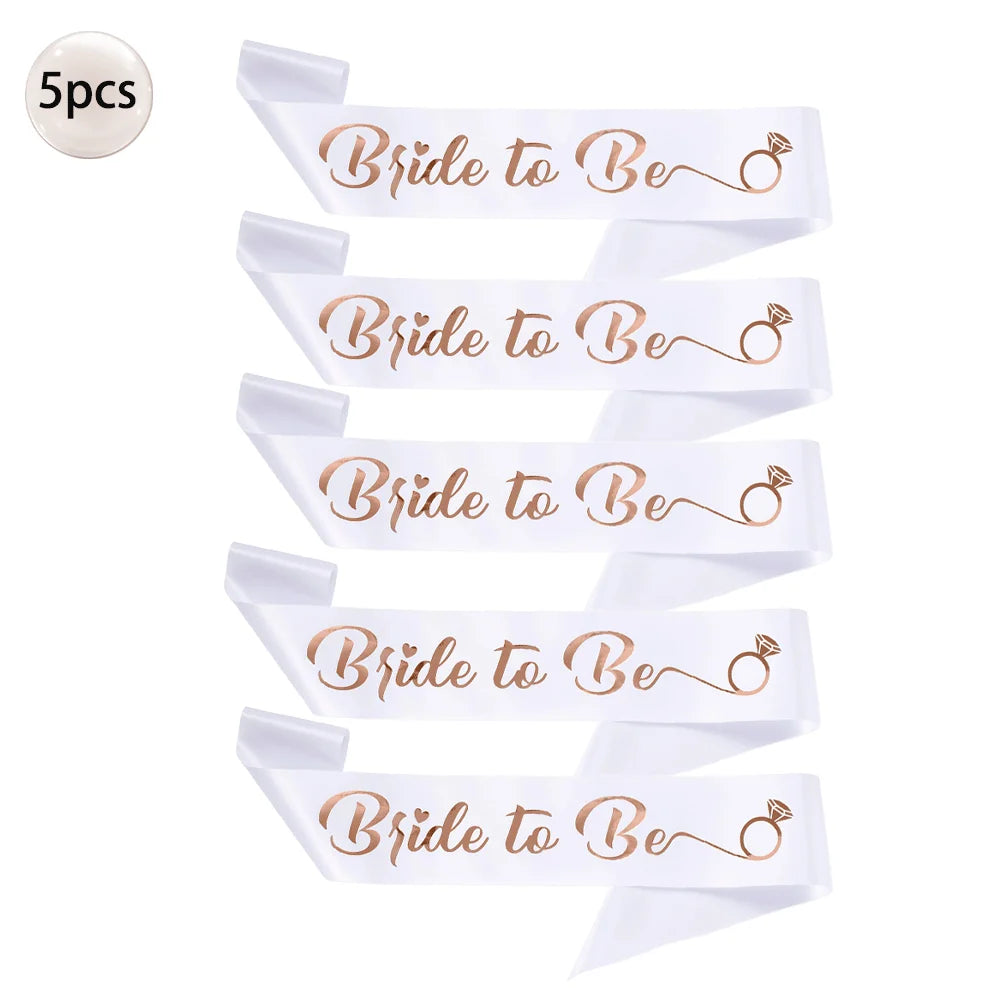 Bride to Be Bachelorette Party Sash with Gold Foil Lettering Bridal Shower Wedding Engagement Team Bride Sash Hen Party Supplies