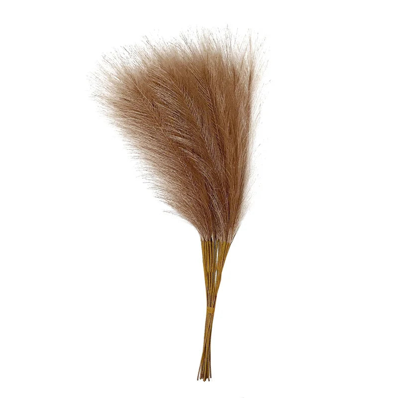 55CM 10PCS Fluffy Pampas Grass Boho Decor Flower Fake Plant Reed Simulated Wedding Party Home Decoration Artificial Flowers