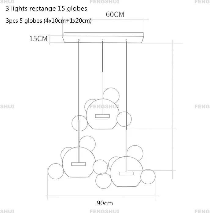 Nordic Decor Led Chandeliers for Living Room Indoor Lighting Bubbles Ball Kitchen Ceiling Chandelier Dining Room Pendant Lamp