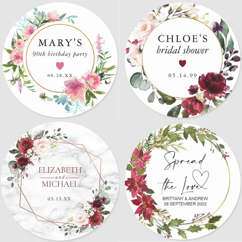 Custom Logo Wedding Stickers Personalized Design Your Name Candy Gift Box Birthday Party Gift Tags