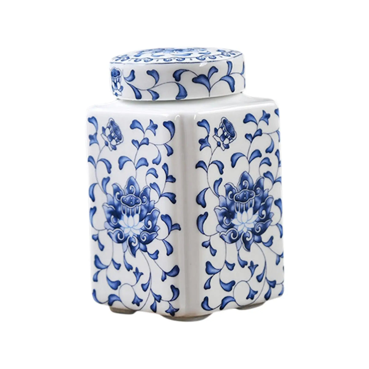 Ceramic Ginger Jar Decorative Ceramic Flower Vase Tea Storage Chinese Porcelain Temple Jar for Home Party Office Desk Decoration