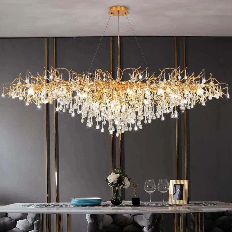 Modern Luxury LED Crystal Chandeliers Crystal Hanging LED Pendant Lights for Bedroom Kitchen Dining Living Suspension Lamp