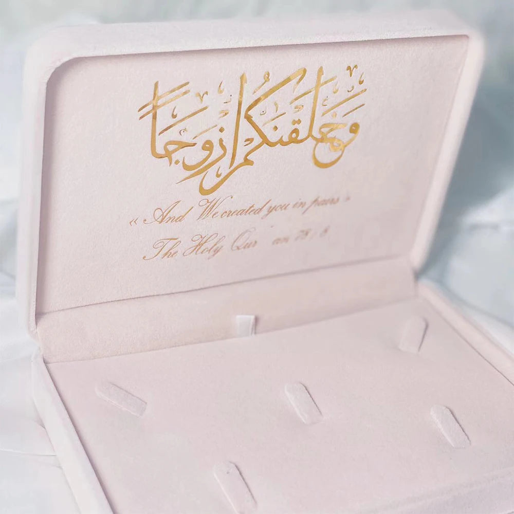 Custom Flannel Jewelry Box Necklace Ring Earring Nail Bracelet Jewelry Box Gift Boxs For Bride Bridesmaid Wedding Jewelry Box