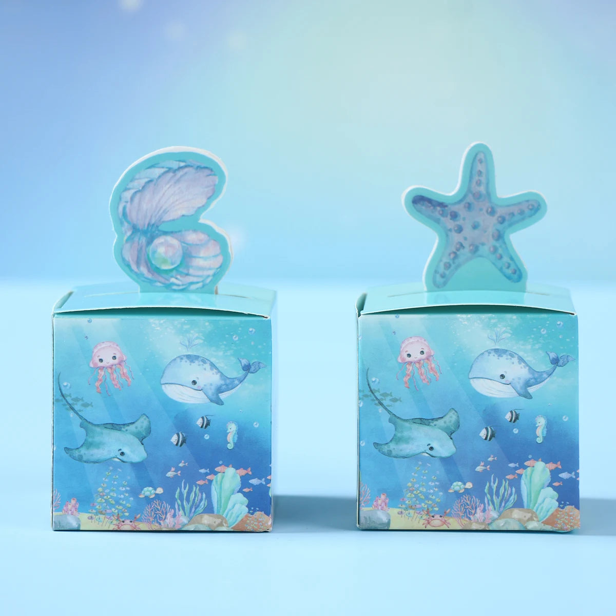 Under The Sea Three-dimensional Candy Box Undersea Animal Theme Birthday Party Decorations Kids Favors Gifts Candy Cookie Box
