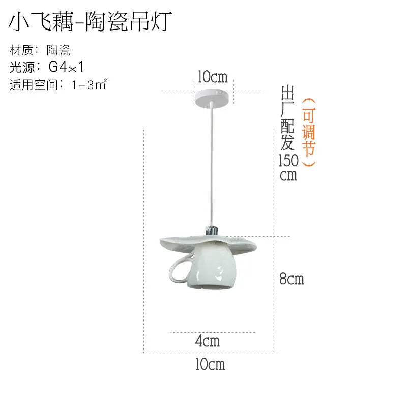 Modern Tea Cup Teapot Hanging Lamp Ceramic Led Pendant Lights Dining Room Kitchen Home Decor Luminaire Lighting Fixtures