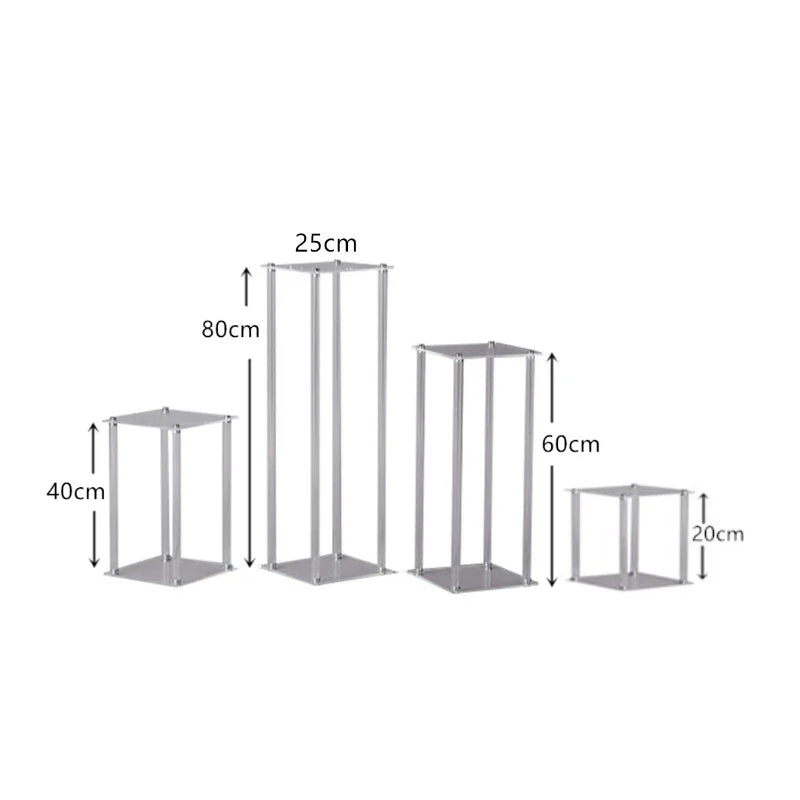 Clear Square Acrylic Artificial Flower Stand Display Stand Dessert Table Wedding Centerpieces for Tables Birthday Party Decor
