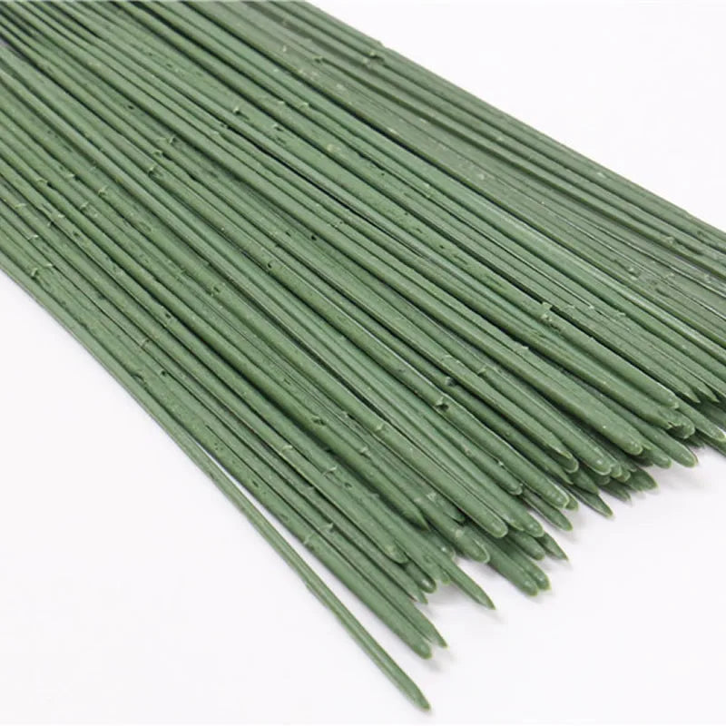 50/200/500pcs Plastic-clad Iron Flower Stem For Artificial Hydrangea Rose 6.69inch Flower Head Stick Rod Wedding Decor Accessory