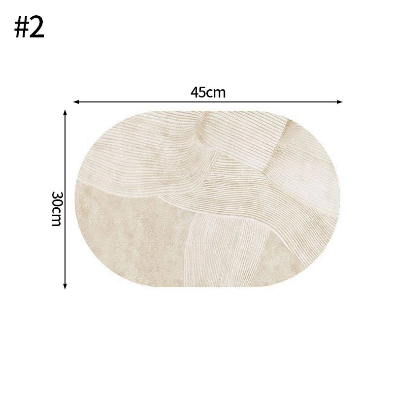 Kitchen Oval Shape Placemats Pu Leather Dining Insulation Mat Non-slip Tableware Mug Coaster Kitchen  Nordic Home Decor