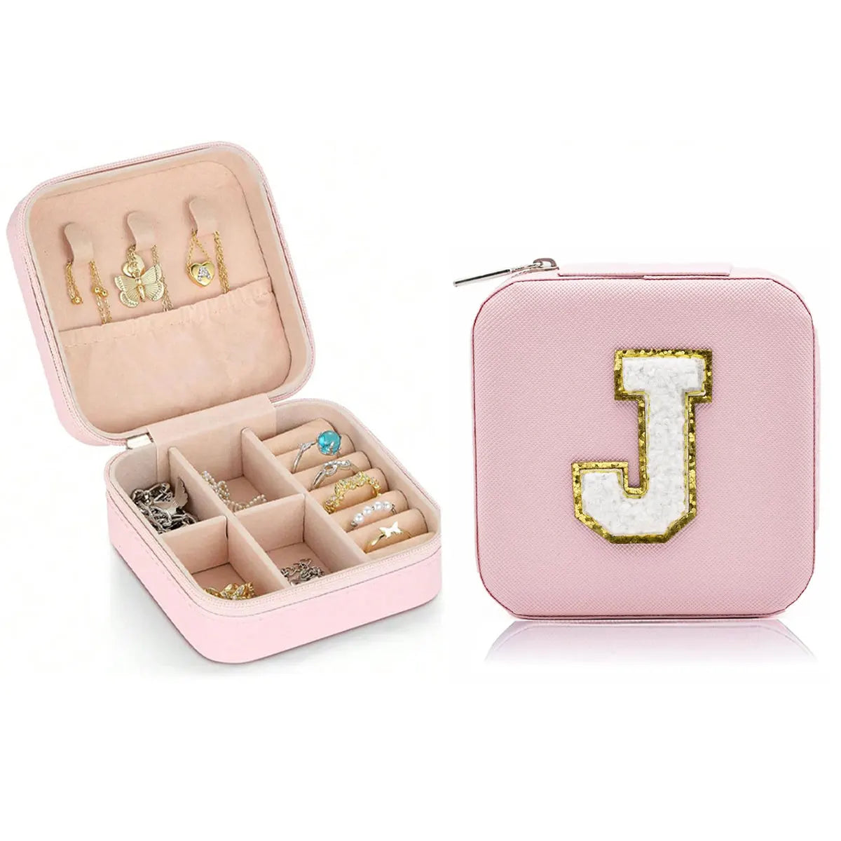 New creative letter jewelry box portable travel ring necklace earrings stud earrings earrings earrings earrings storage box-liu