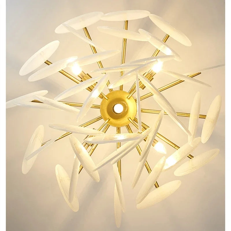 Glass Pendant Match LED Chandelier For Living Room Dining Bedroom Luxury Metal Indoor  Decorations Lighting fixtures