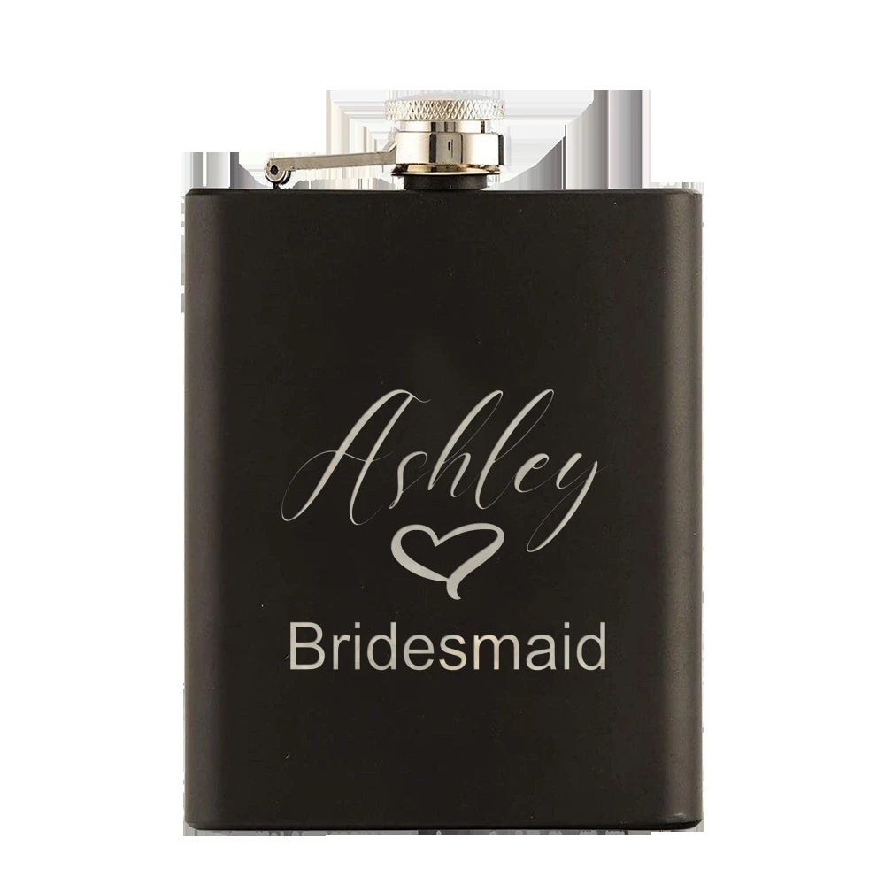 Personalized Groomsmen Flask Groomsman Gifts Wedding Party Present Best Man Proposal Gift for Men Bridal Party Engrave Hip Flask