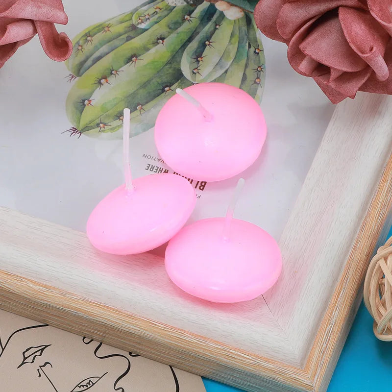 6/10/16Pcs Unscented Discs Candles Floating For Pool Party Wedding Home Bathtub Decor Supplies Romantic Confession Candlelight