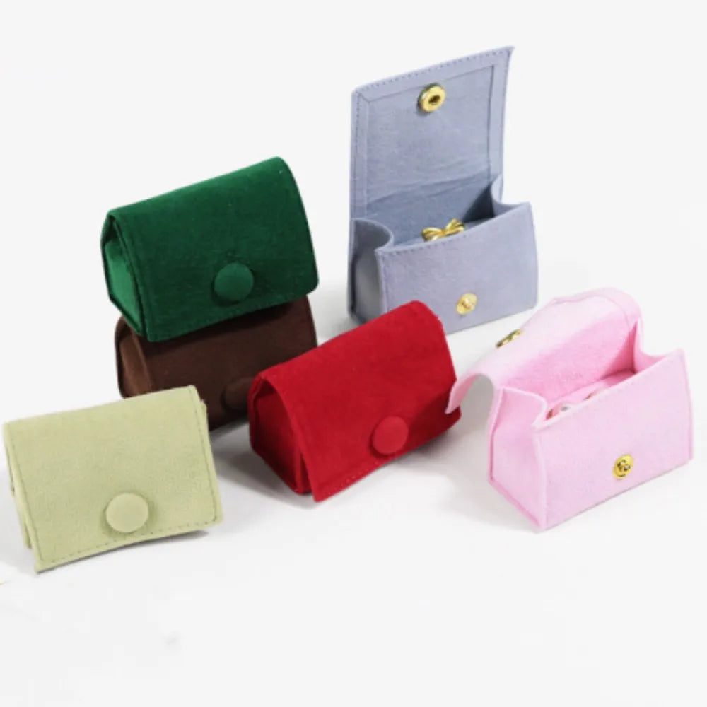 1Pc Jewelry Velvet Bag for Travel Ring Earrings Storage Pouch Mini Portable Button Gift Bag Flannel Jewelry Packaging Box Joyero