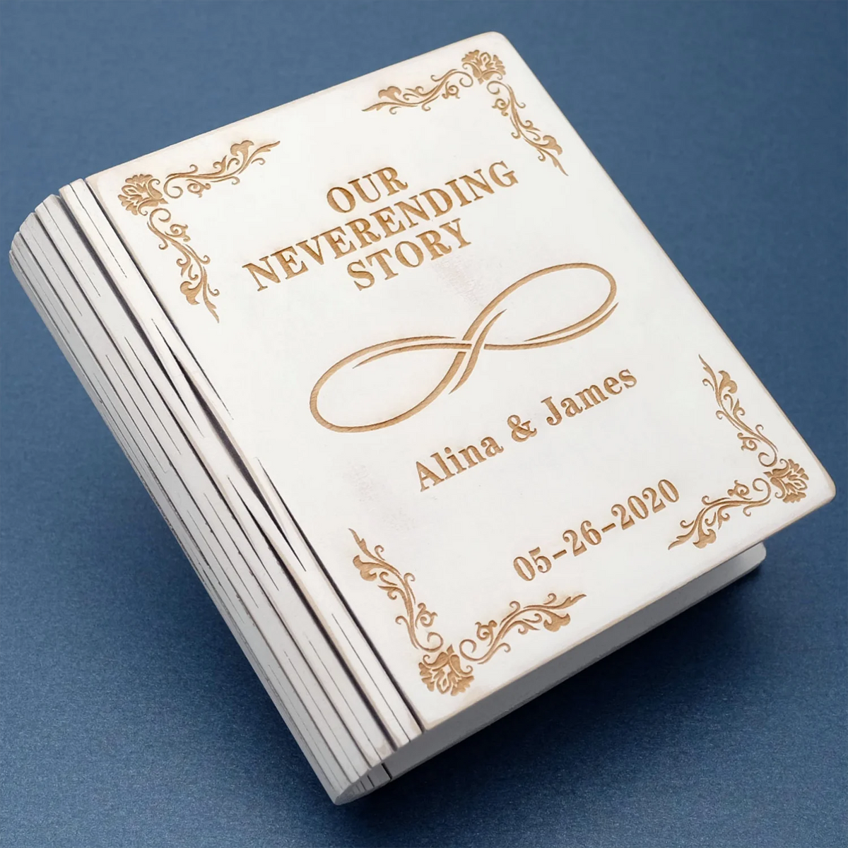 Personalized Wedding Ring Box Custom Book Box Wood Engagement Proposal Rings Bearer Jewelry Holder Personalised Names Date Gift