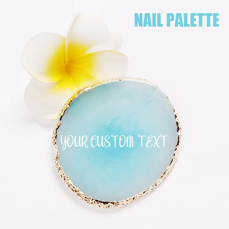 Custom Jewelry Plate Personalized Agate Stone Tray Coasters Holder Nails Art Display Shelf Wedding Birthday Party Bride Gift