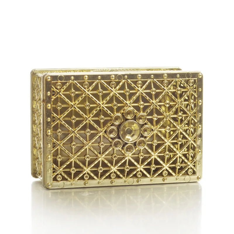 Mini Treasure Storage Jewelry Box Retro Gold Foil Candy Necklace Earring Bead Trinket Box Small Wedding Decor Party Favor Gift