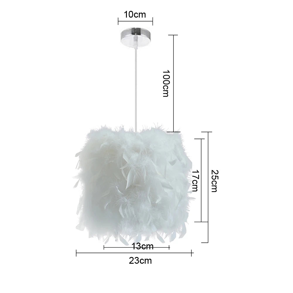 Fluffy Feather Pendant Light Modern E27 Lamp Holder Hanging Fairy Lighting Fixture Bedroom Chandelier lampy sufitowe Droplight