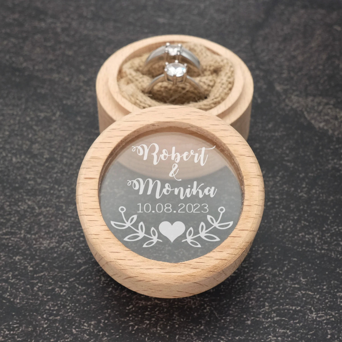 Custom Wedding Rings Box Wood Ring Box Engagement Wedding Ring Pillow Personalized Ring Bearer Proposal Rings Holder