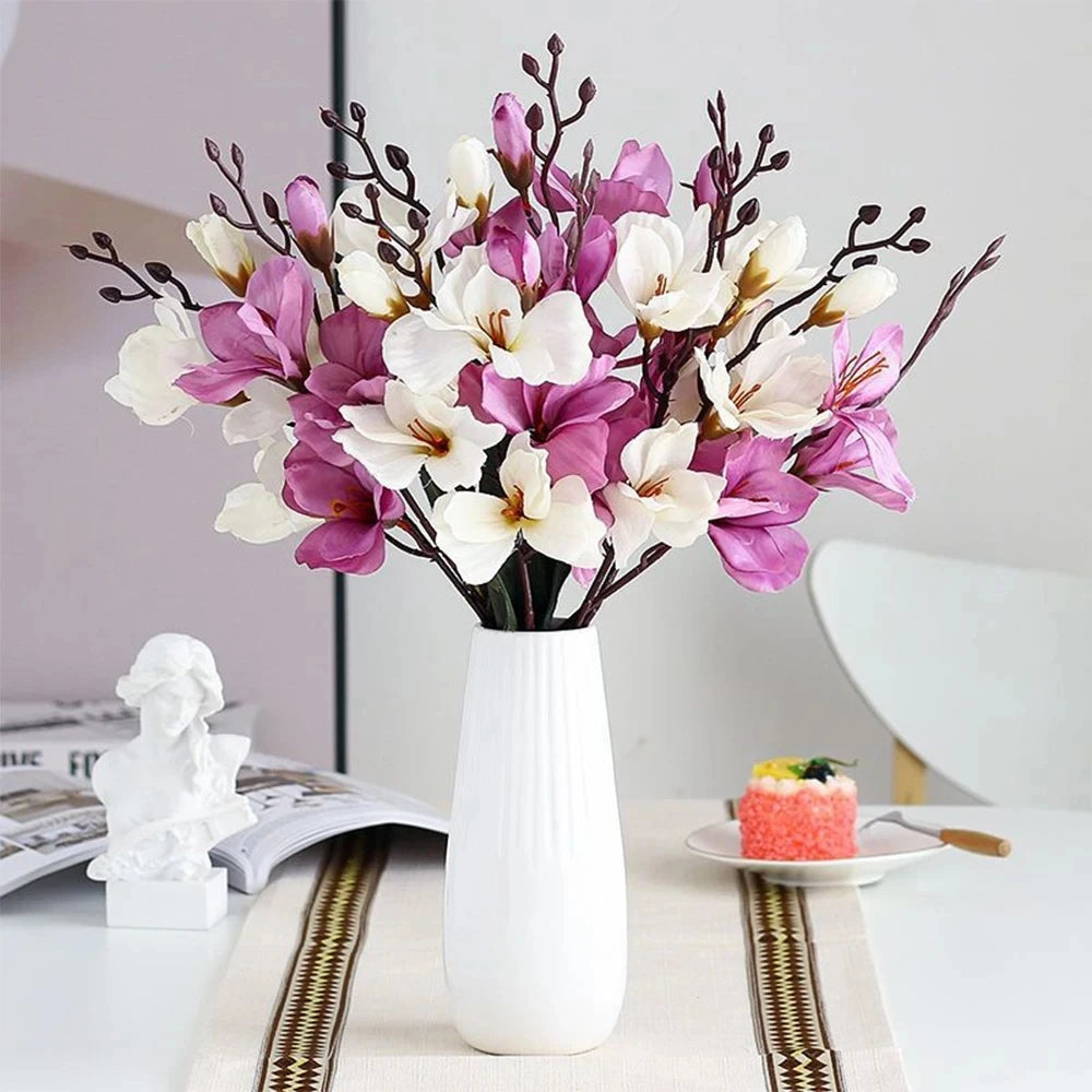 Artificial Flowers Bride Bouquet Magnolia Home Decor Wedding Christmas Party Supplies Photography Props Accessories Decoration