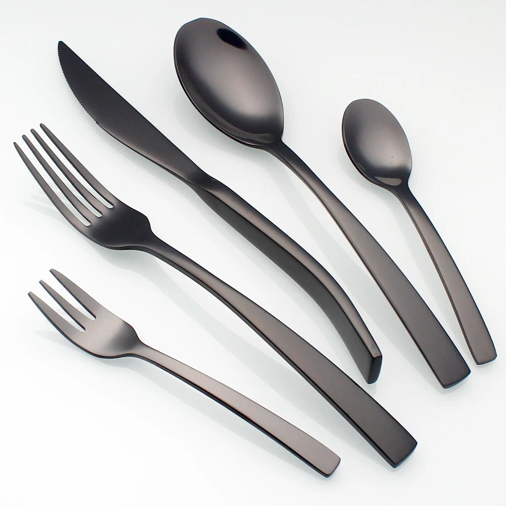 Recommended Top Class Elegant Cutlery 5 In 1 Set Stainless Steel Mirror Polish Delicate Utensils Silverware Dinnerware For Home