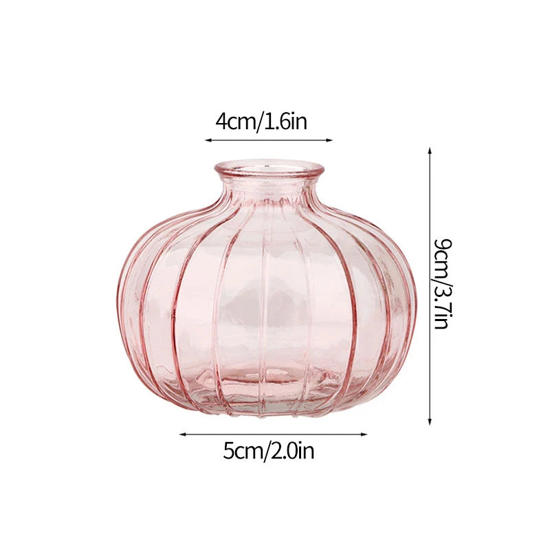 Transparent Glass Vase Retro Class Vase Pot Nordic Flower Bottle Retro Plants Glass Jar Wedding Decoration Home Decor florero
