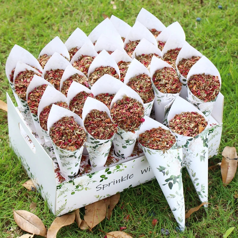 Wedding Tray Confetti Cone Stand Box Kraft Paper Tray Rustic Wedding Decoration Wedding Confetti Cones Cones Wedding Set supply