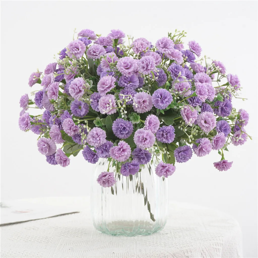 20 flower heads 1 bunch European-style small lilac carnation artificial flowers wholesale home photography soft decoration handm