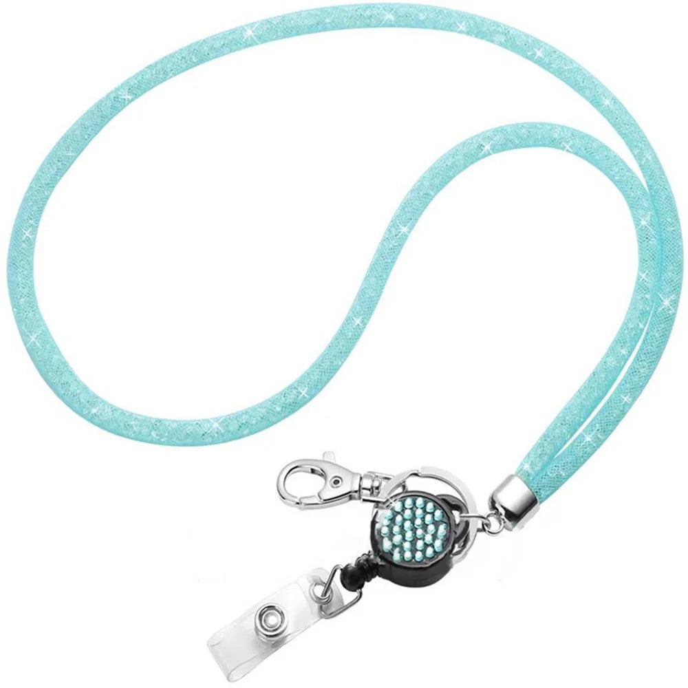 Badges Holder Retractable Lanyard  Id Lanyard Name Tag Card Badge Holder Reels Chain Clips Hanging Rope Keychain Necklace Strap