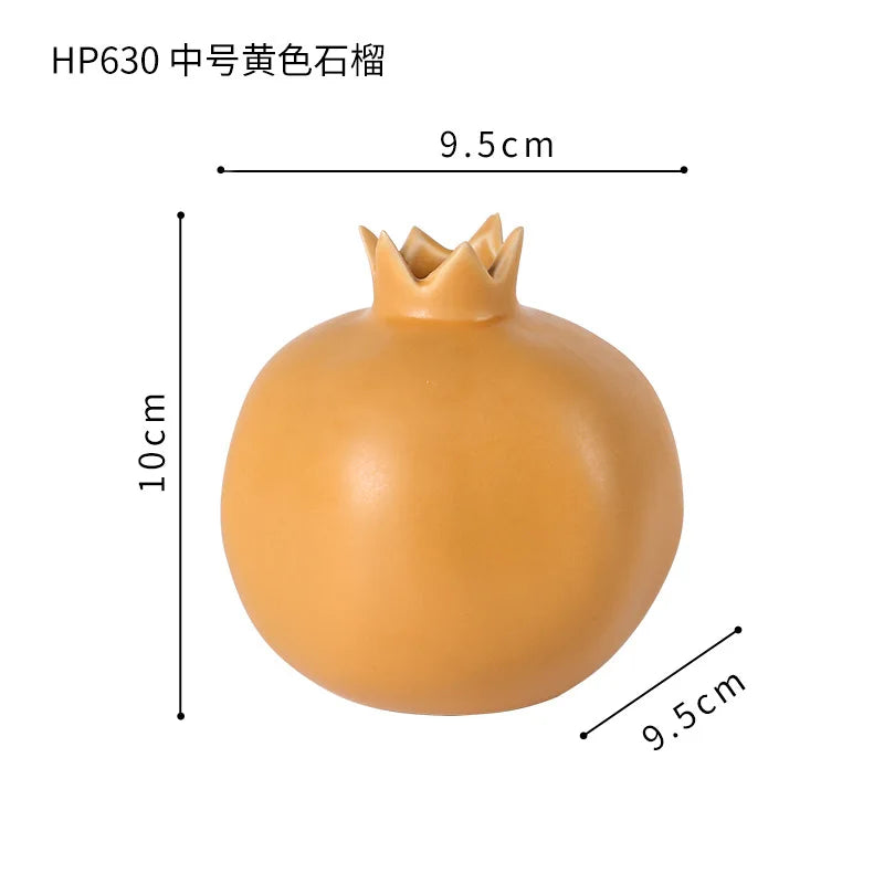 Imitation Pomegranate Ornaments Ceramic Vase Dried Flower Vase Flower Arrangement Art Sculpture Decorative Vases Statue Crafts