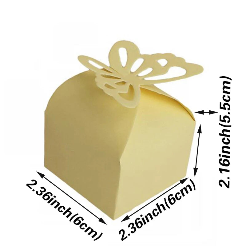 20/30/50PCS Colorful Butterfly Dragees Box Giveaways Favors and Gifts Chocolate Box Packaging Box Wedding Gift Boxes for Guests