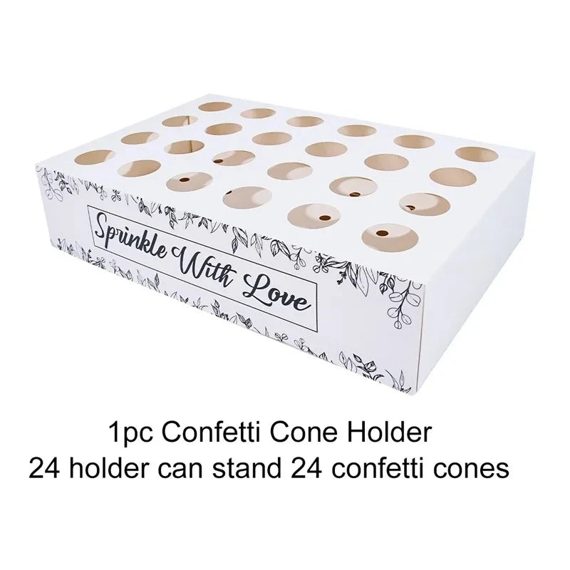 Wedding Confetti Cones Holder Stand Support for Wedding Cones Kraft Paper Wedding Decorations Supplies Confetti Tray Cone