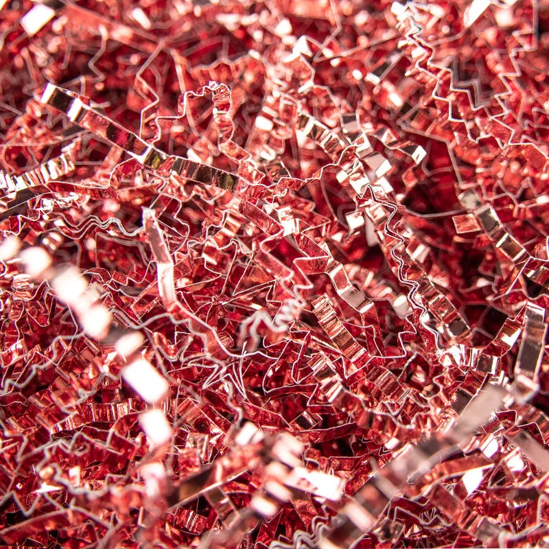 Glitter Metal Foil Bright Laser Rose Pink Gold Decor Confetti Shredded Crinkle Folds Craft Raffia Paper Gift Box Filler Material