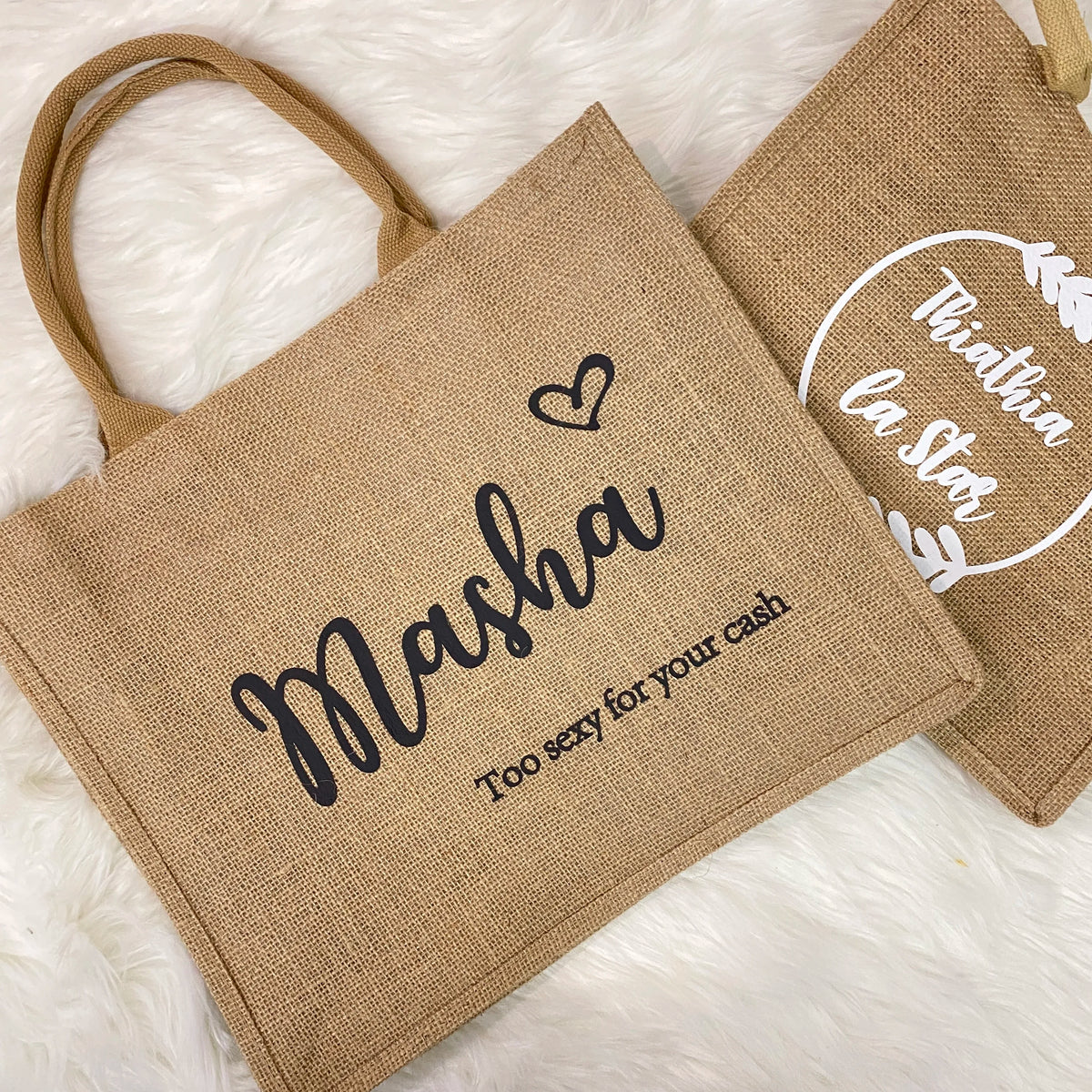 Personalized Beach Jute Tote Bag Reusable Shopping Storage Handbag Burlap Bag Custom Wedding Party Decoration Bridesmaid Gifts