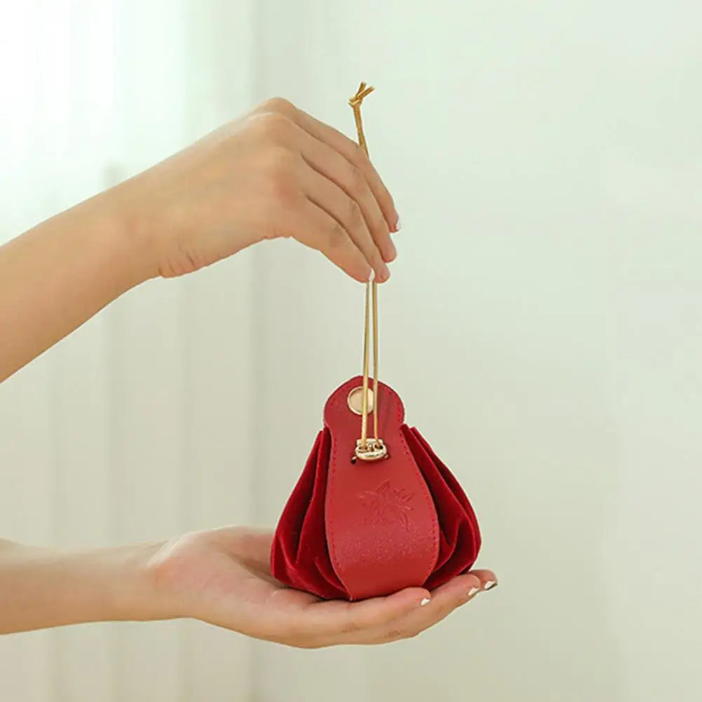 Leather Candy Gift Bag Drawstring Flannel Cloth Buckle Ornament Gift Giving Festive Party Candy Pouch Wedding Gift Box