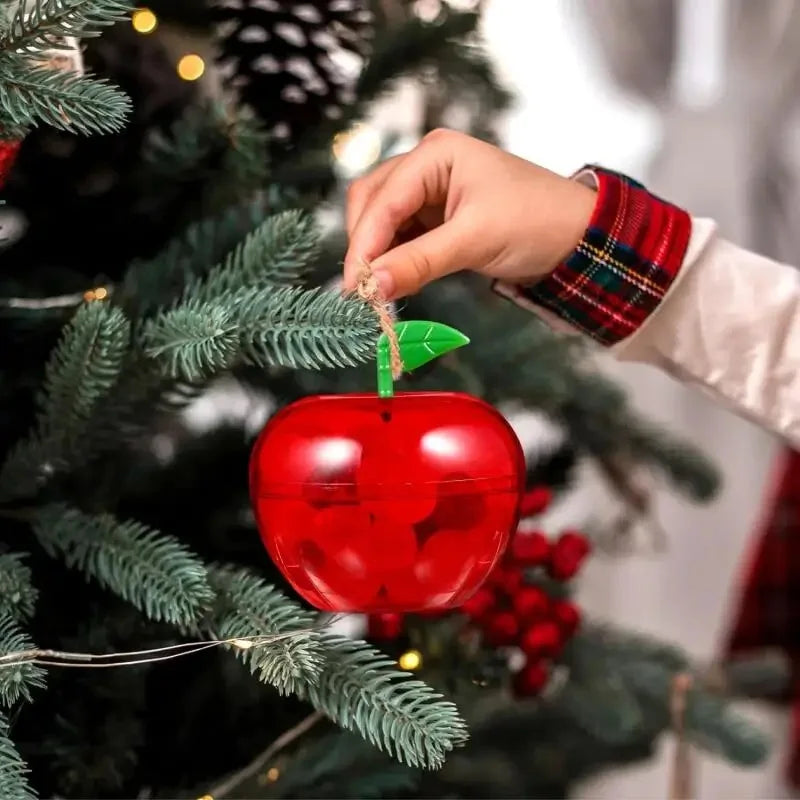 5/10pcs Apple Containers Snow White Decorations Plastic Cookie Jars Red Apple Container Candy Boxes Apples Gift Party Favor