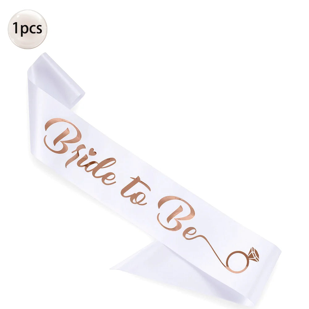 Bride to Be Bachelorette Party Sash with Gold Foil Lettering Bridal Shower Wedding Engagement Team Bride Sash Hen Party Supplies