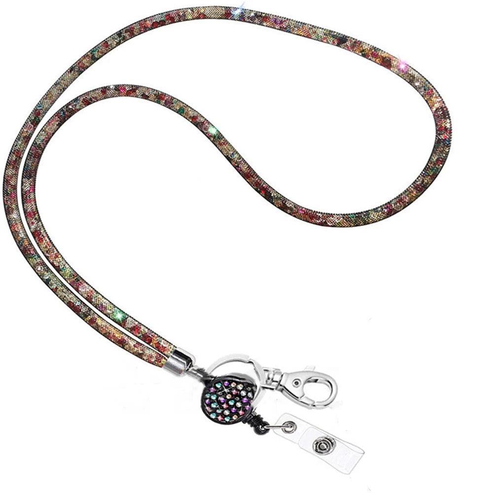 Badges Holder Retractable Lanyard  Id Lanyard Name Tag Card Badge Holder Reels Chain Clips Hanging Rope Keychain Necklace Strap