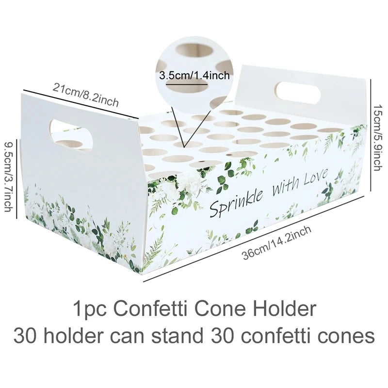 Wedding Confetti Cones Holder Stand Support for Wedding Cones Kraft Paper Wedding Decorations Supplies Confetti Tray Cone