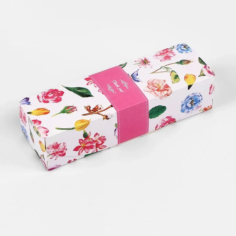 20pcs Rectangular Marbling Cardboard Gift Box Black Plume Paper Packaging Boxes Chirstmas Thank You Cake Chocolate Paper Boxes