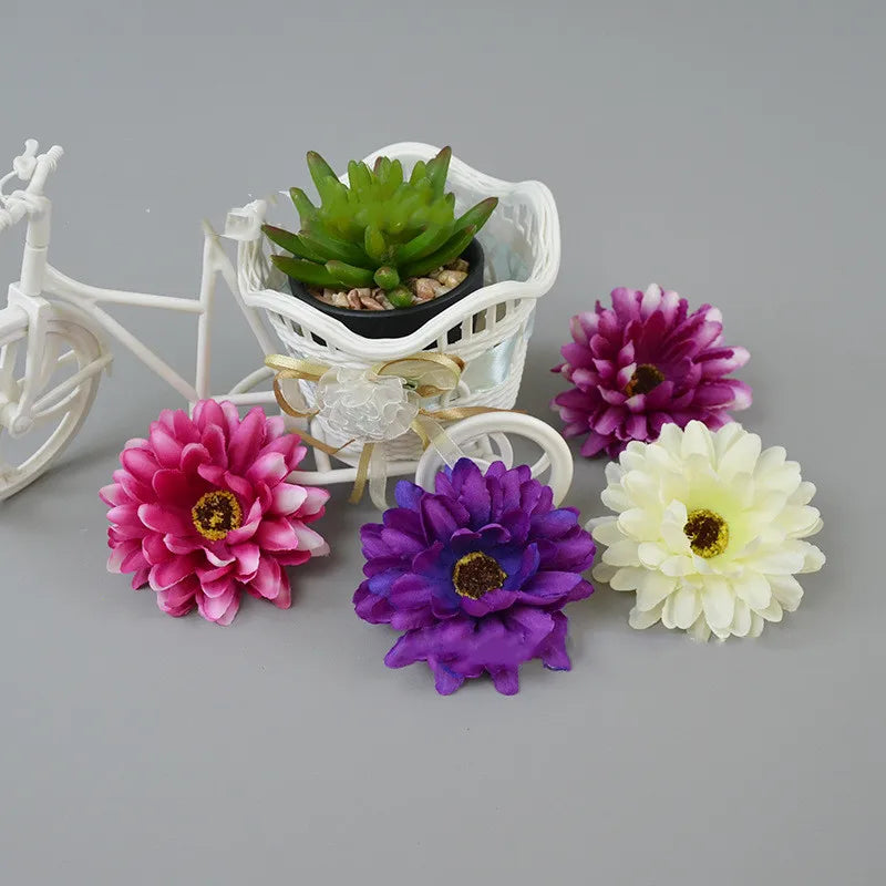50Pcs 8.5CM Artificial Silk Flowers chrysanthemum for Home Wedding Bouquet Decoration Diy Wreath Accessories Festival Supplies