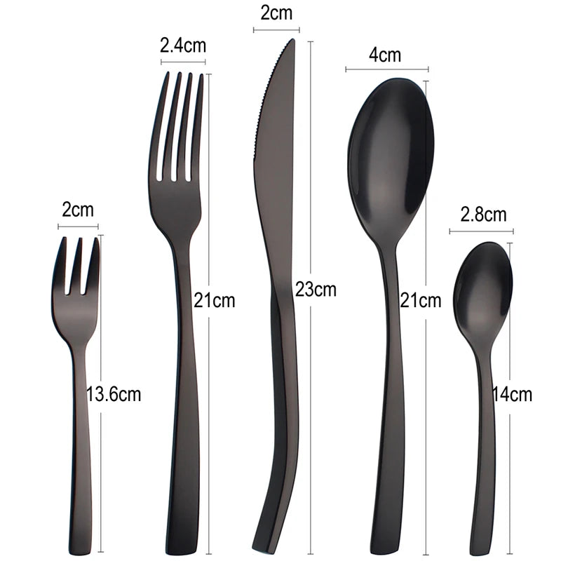 Recommended Top Class Elegant Cutlery 5 In 1 Set Stainless Steel Mirror Polish Delicate Utensils Silverware Dinnerware For Home